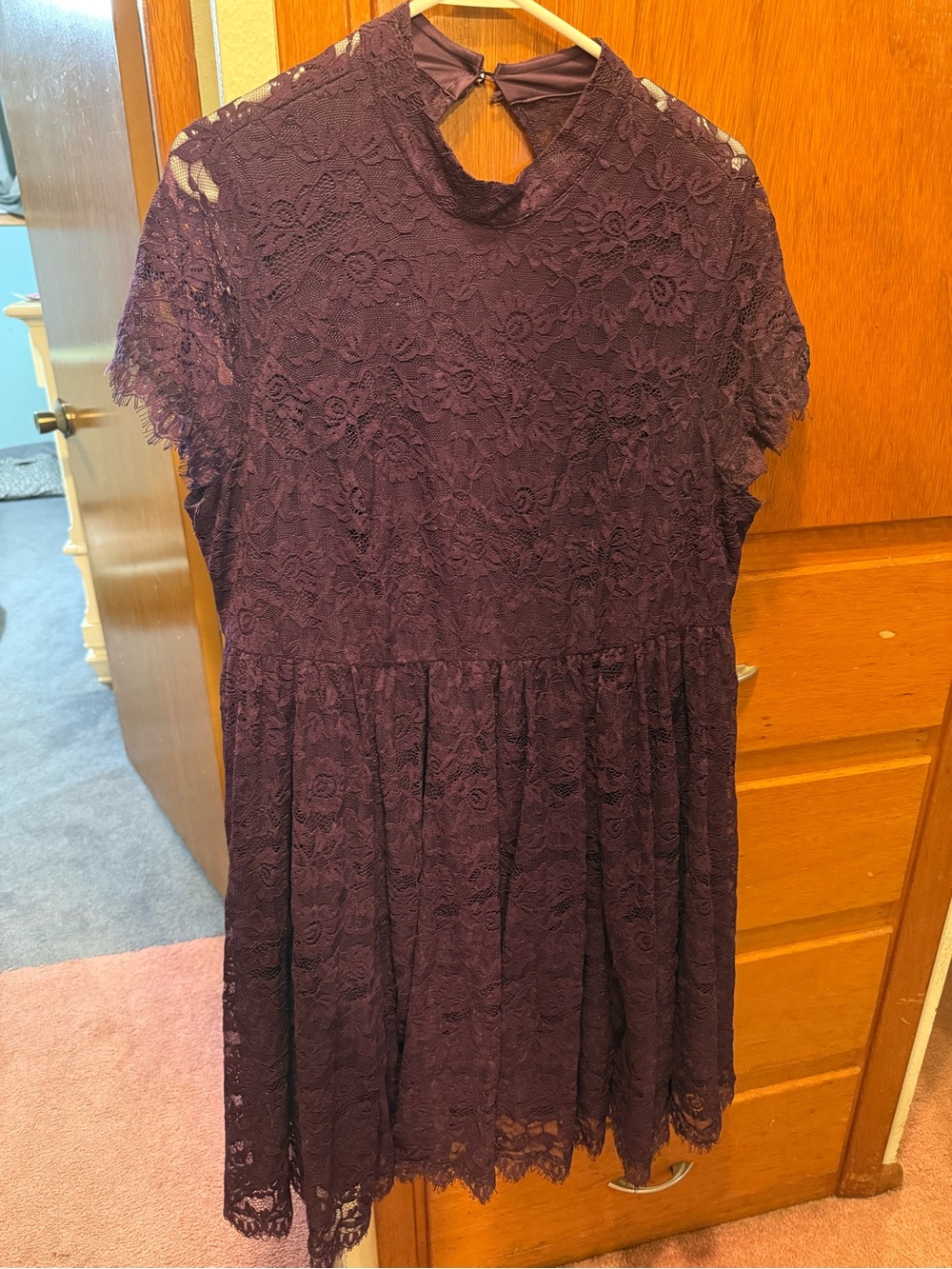 torrid Plum Lace Fit-and-Flare Dress